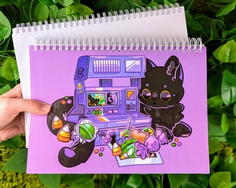 Halloween Cat Instant Camera Large Reusable Sticker Book