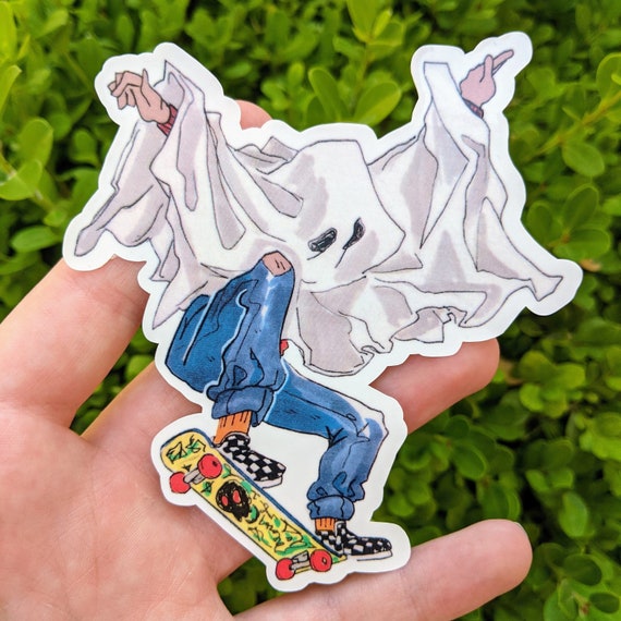 Skater Ghost Waterproof Sticker 