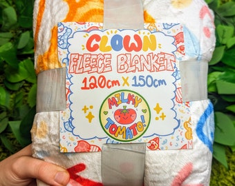 Cute Lil Clowns Throw Blanket // Soft Fabric Throw Blanket