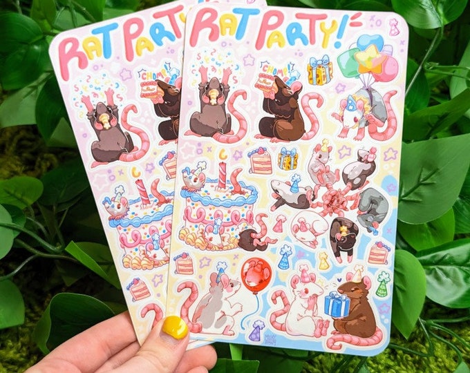 Rat Party Sticker Sheet
