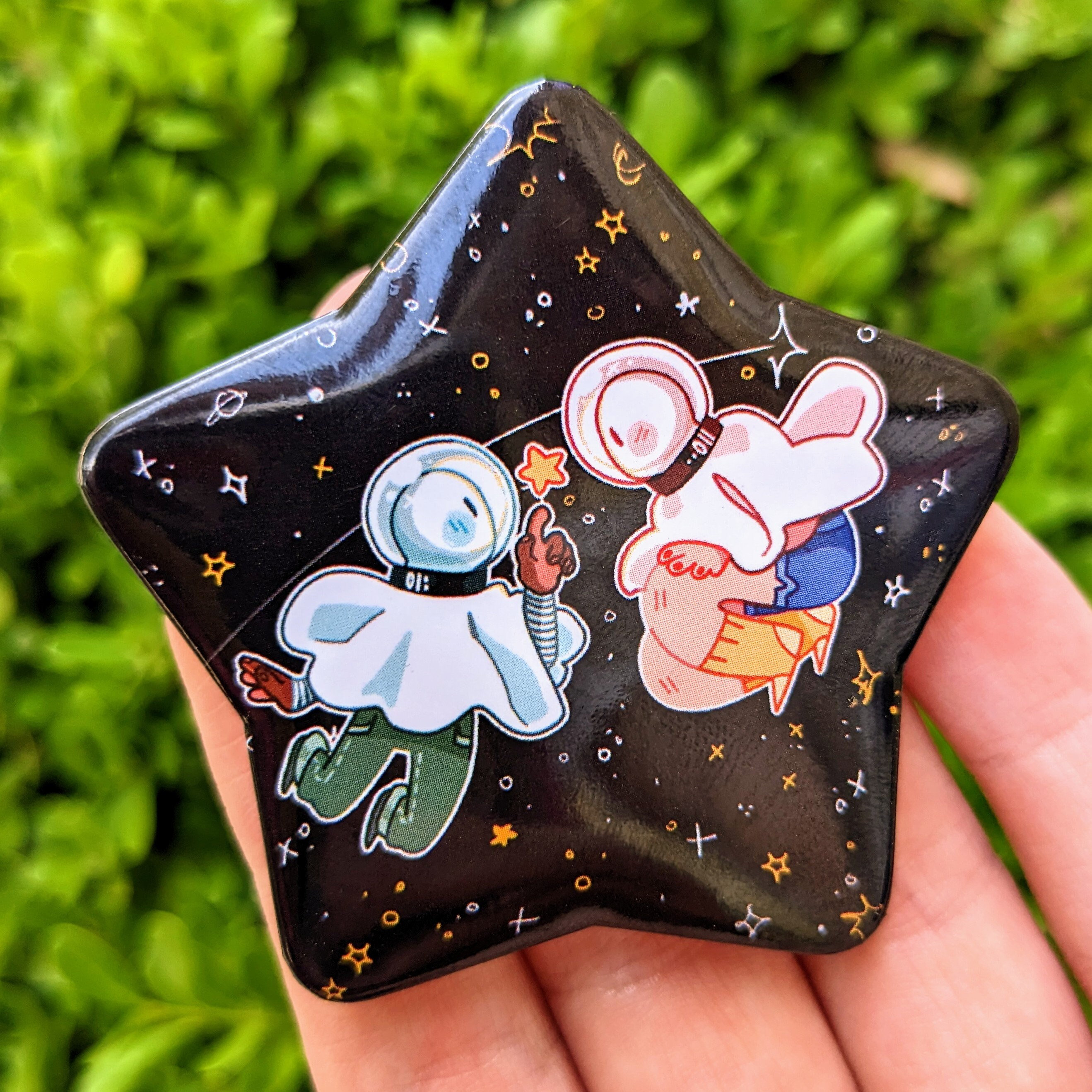 Space Ghost Duo Large Star Button! 2.25"