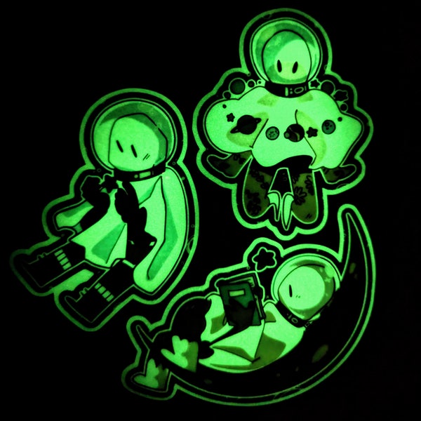 Glow in the Dark Space Ghost Waterproof Stickers!