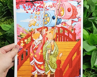 Kimono Cats Large Print