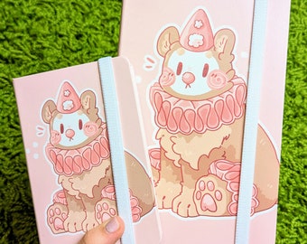 Pink Clown Bear Sketchbook // 192 Page Hardcover/leatherette sketchbook