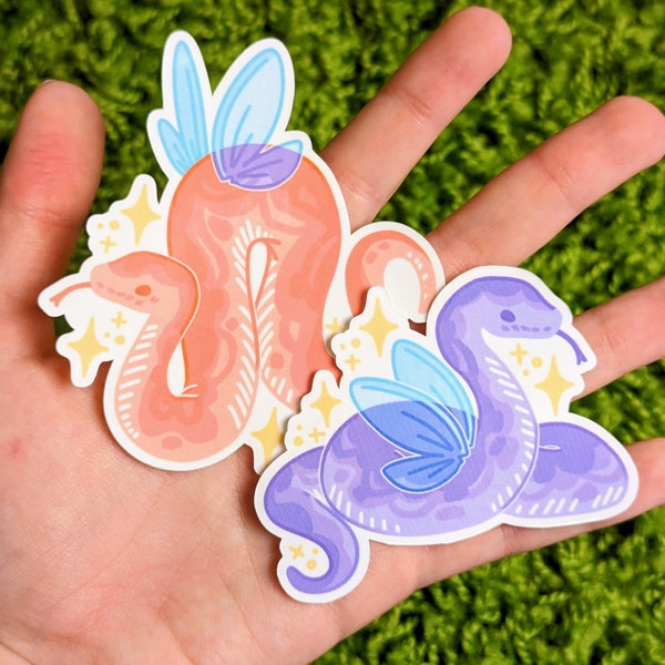 Pastel Fairy Snake Waterproof Stickers!