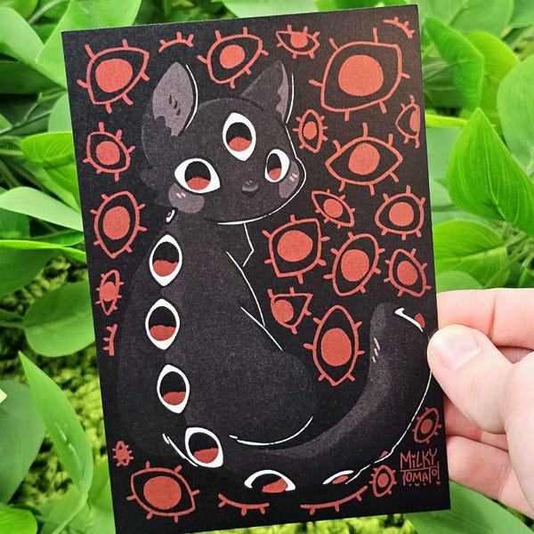 Creepy Cat Eyes Postcard!
