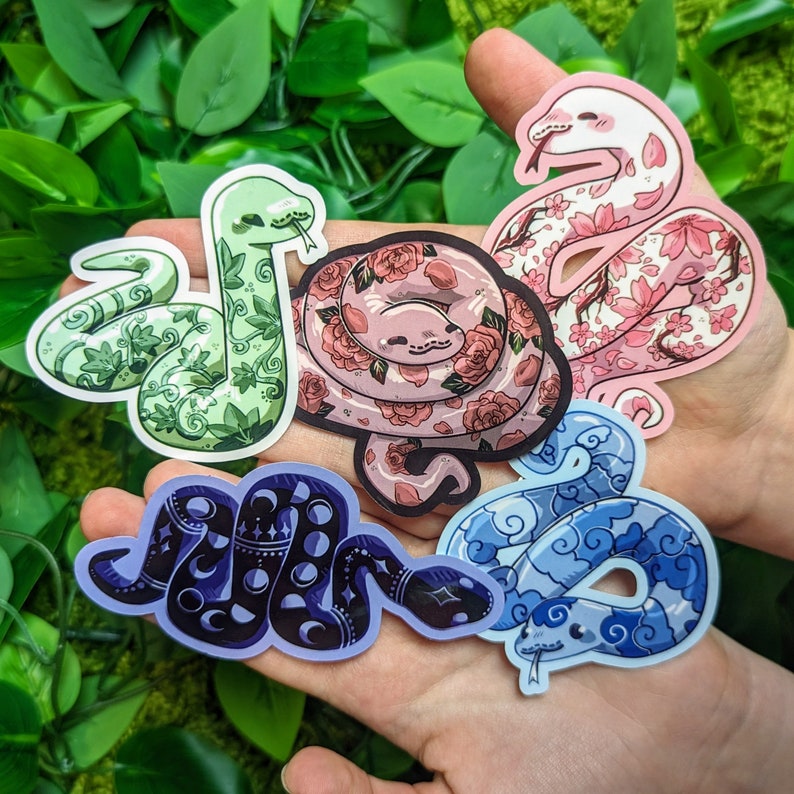 Color Tattoo Snake Waterproof Stickers ALL FIVE!!