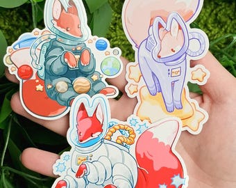 Kitsune Fox Vinyl Sticker White and Black Fox | Sticker - Etsy