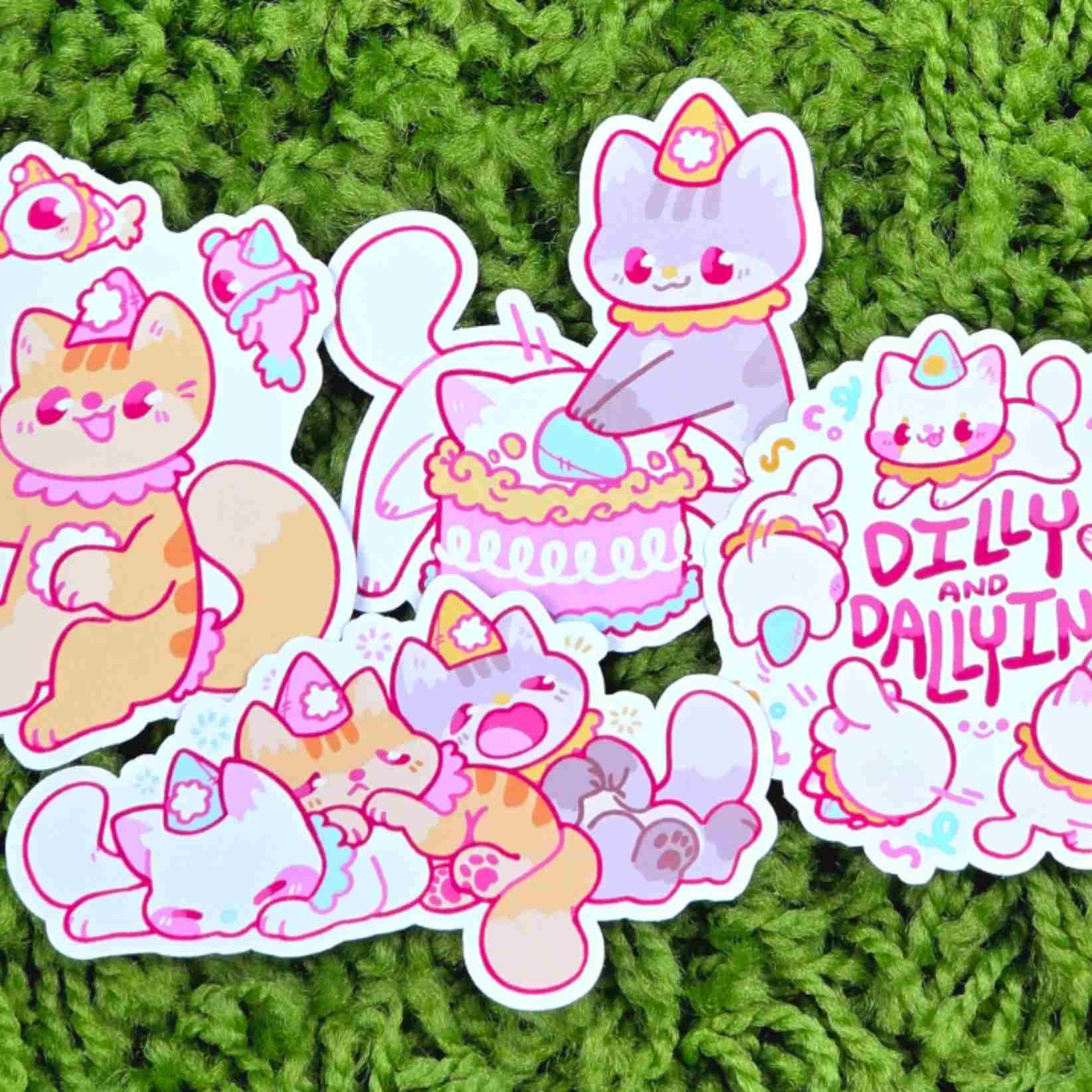 Cute Clown Cat Stickers! - Etsy