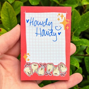 Howdy Note Bad Teeth Adhesive Notes! - Etsy