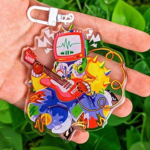 Kidcore Punk TV Head Keychain - Etsy