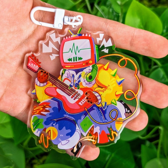 Kidcore Punk TV Head Keychain - Etsy