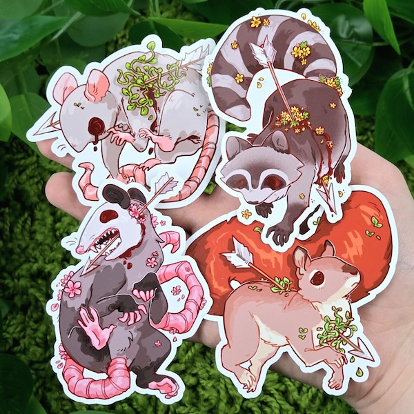 ¡Pegatinas de animales del bosque espeluznantes!
