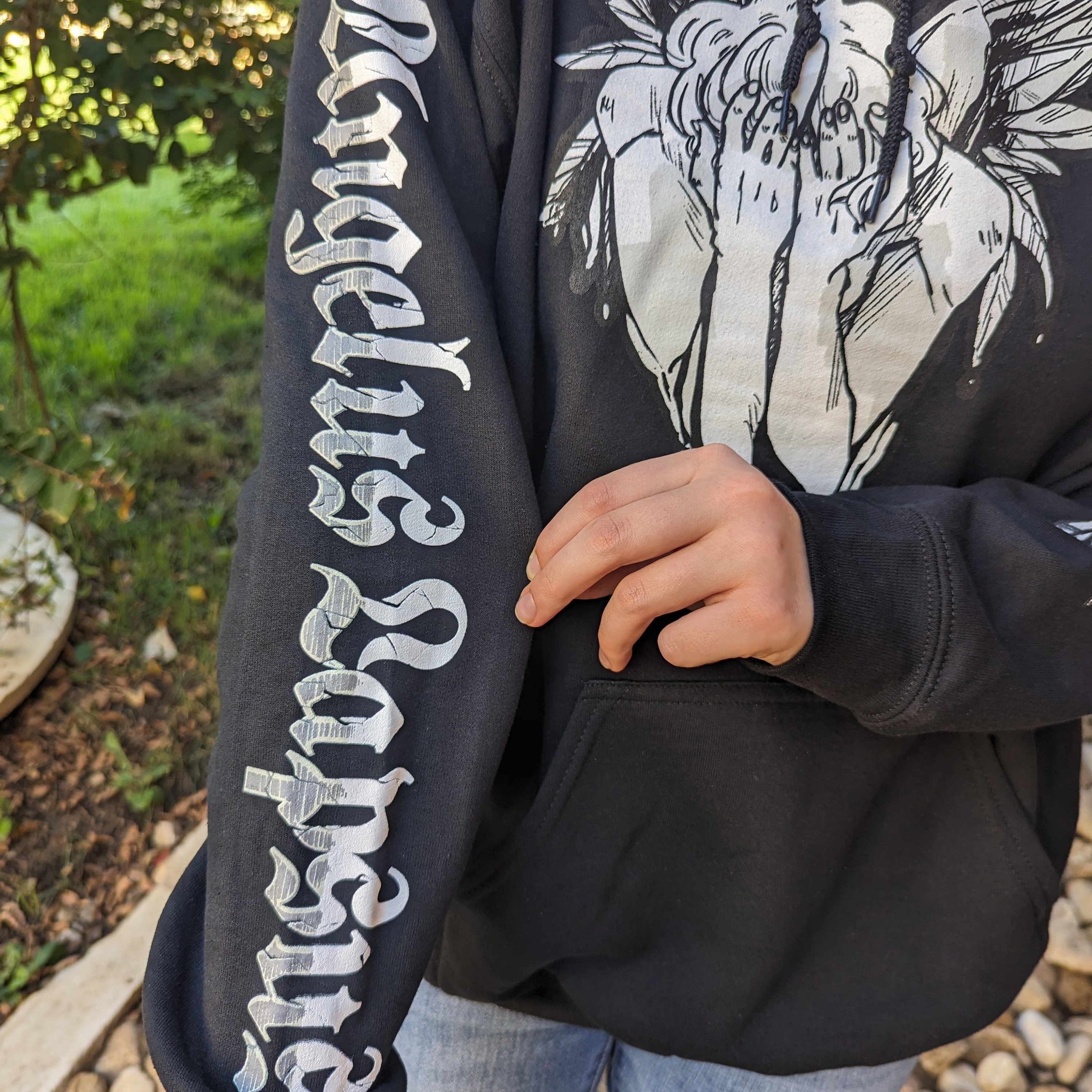 Black Fallen Angel Hoodie - FRONT IMAGE - Etsy