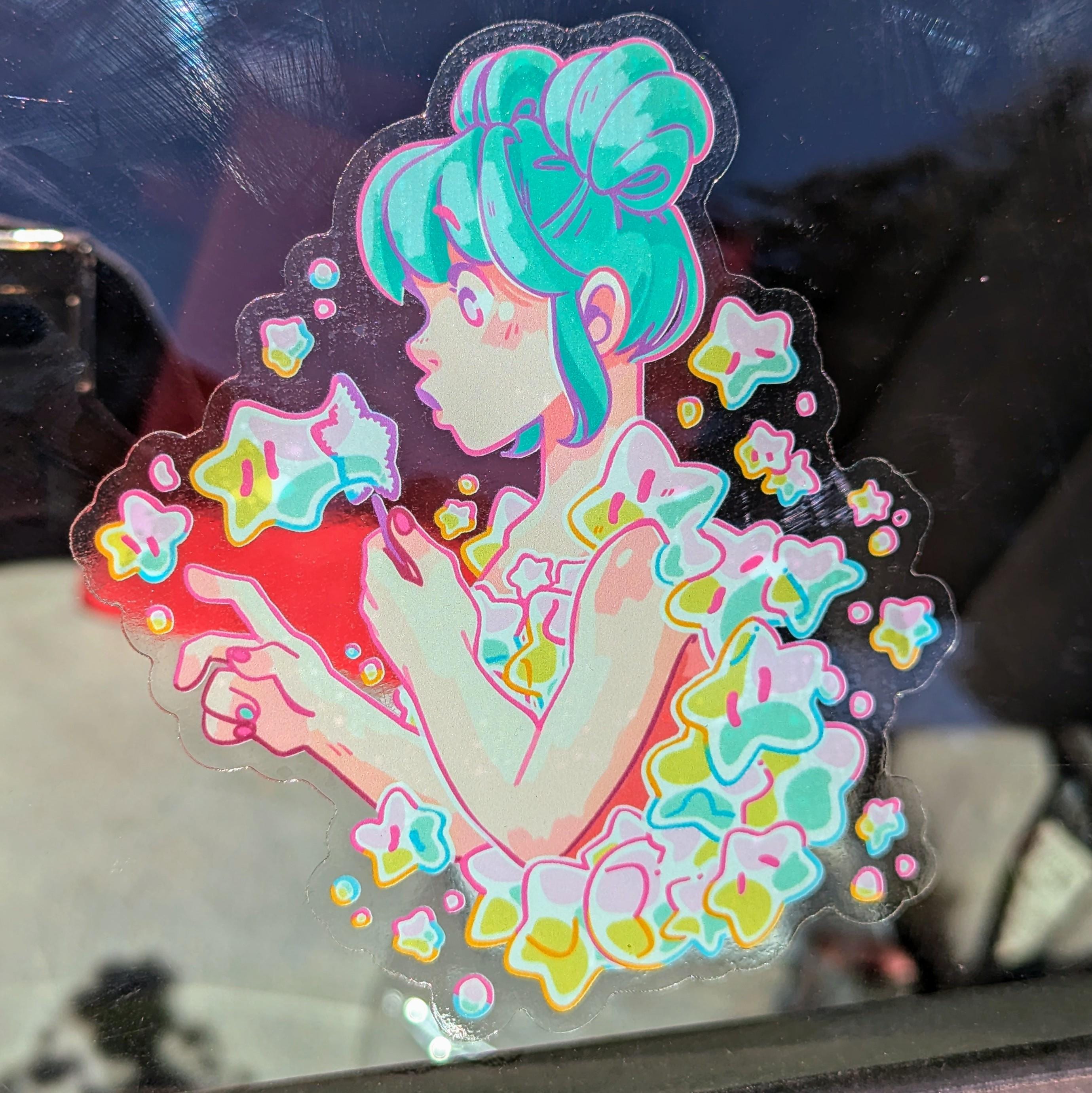 Bubble Girl Blue Window Sticker - Etsy