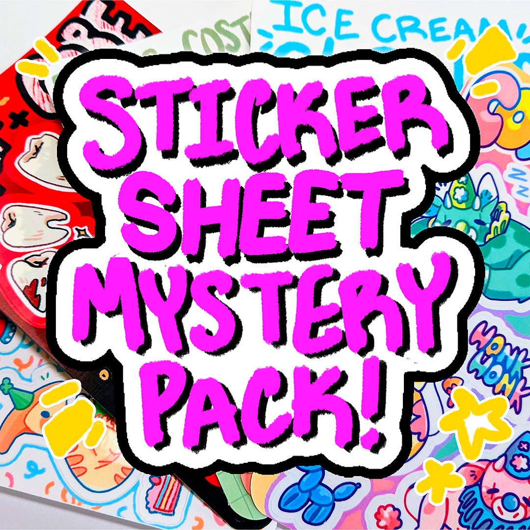 Sticker Sheet Mystery Bag - 3/5 or 10 sticker sheets inside!