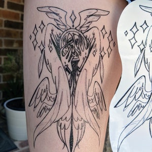 Big Biblically Accurate Angel Temporary Tattoo!