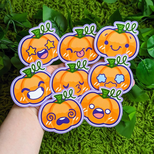 Pumpkin Emote Waterproof Stickers!