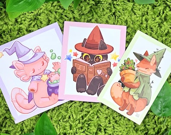 ¡Lindos mini estampados de animales de brujas!