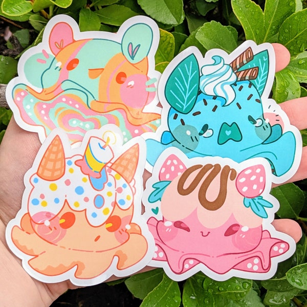 Octo Ice Cream Waterproof Stickers!