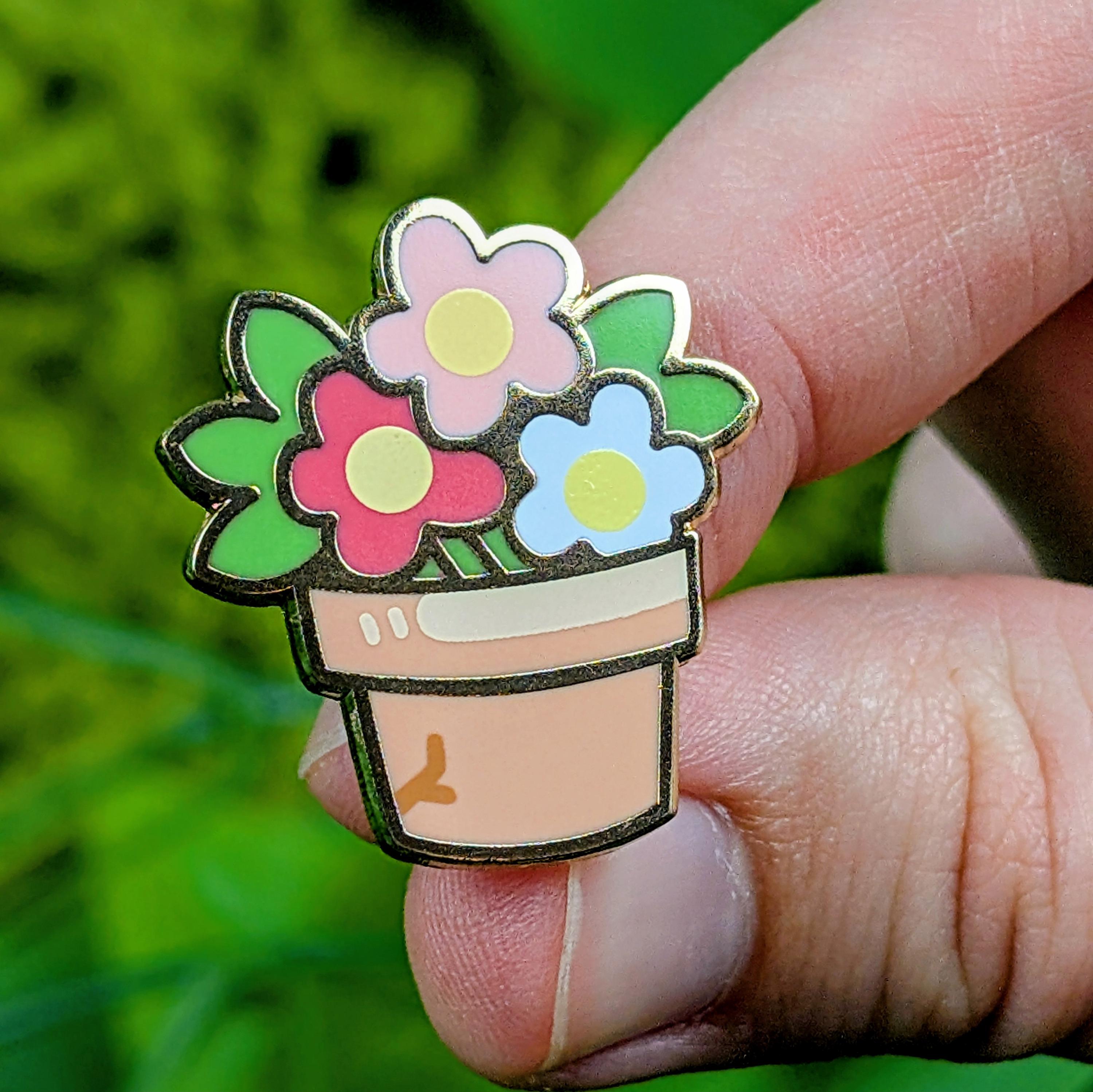 Pin Inflorit Flower Pot Mini Enamel Pin - Etsy