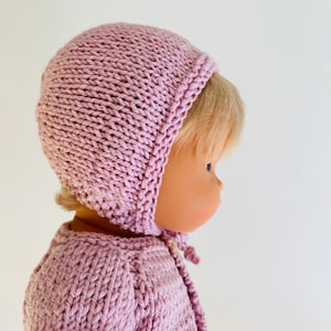 PATTERN to knit the classic bonnet, Mini Colettos, Paola Reina Gordi, Minikane, Miniland doll (34 cm/13 inch, 38 cm/15 inch)