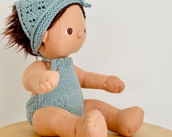 DINKUM-pop, set van 2 breipatronen: hoofddoek en romper