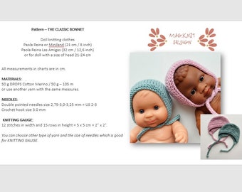 PATROON, Paola Reina, Miniland (21 cm/8 inch) of Paola Las Amigas (32 cm/12,6 inch) poppen om MOTORKAP te breien