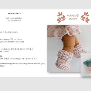 DINKUM doll, PATTERNS to knit the socks