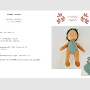 DINKUM doll, PATTERN to knit the romper