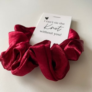 Bridesmaid Scrunchie Hair Tie | Silk Satin Hair Scrunchies | Bridesmaid Proposal Box Gift | Wedding Gift Hair Tie