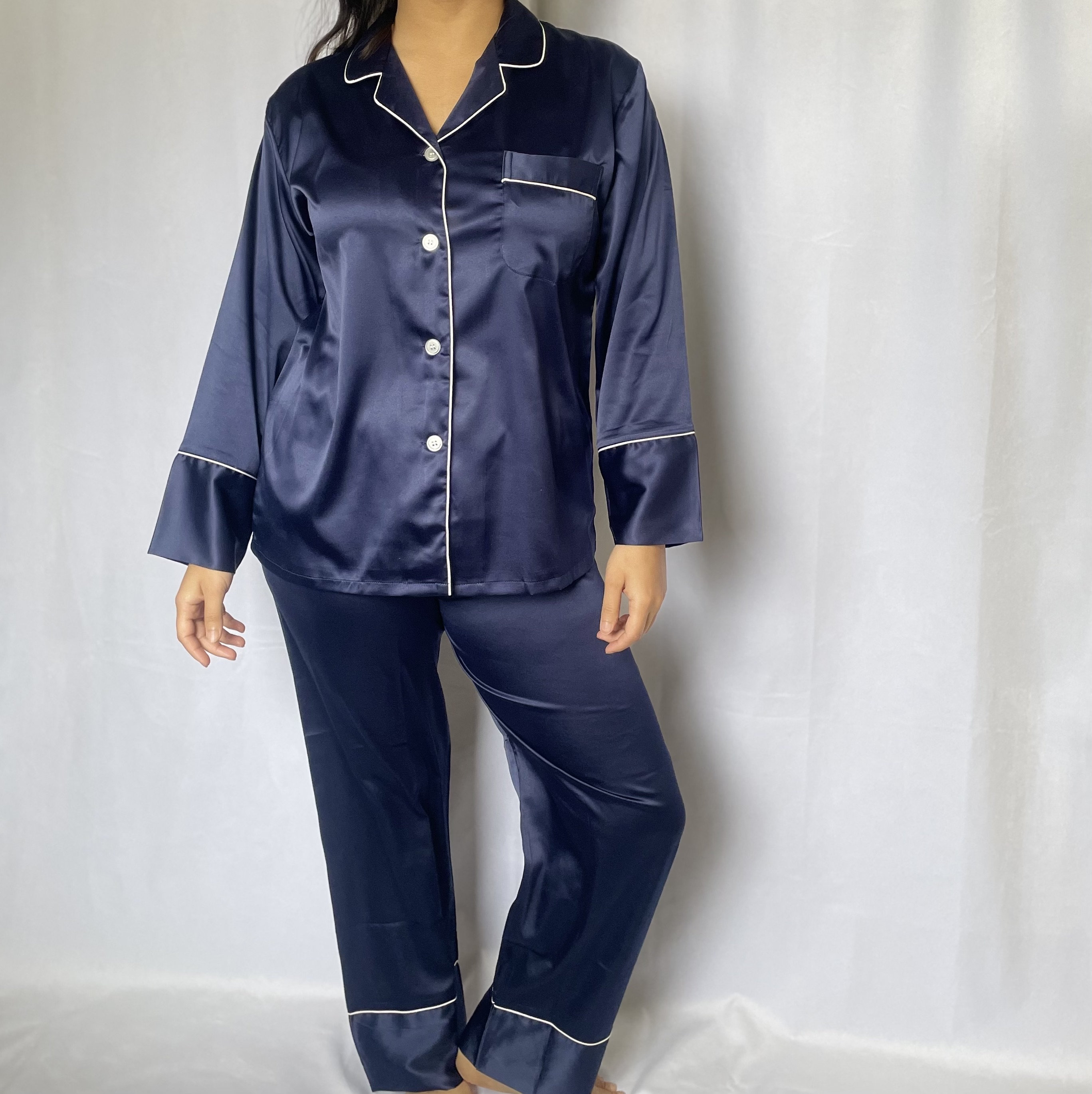 Silk Long Sleeve Pajama with customization, bridesmaid pajamas gifts