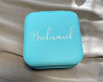 Caixa de joias de viagem para madrinhas | Caixa de joias personalizada | Presente de proposta para madrinhas | Estojo de joias de viagem | Presente de casamento