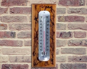 Lichtenberg Fractal Thermometer - Red Cedar Lightning Art