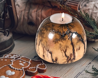 Ombre Fractal Tea Light Candle Holder