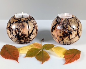 Fractal 3.5 inch Ball Tea Candle Set