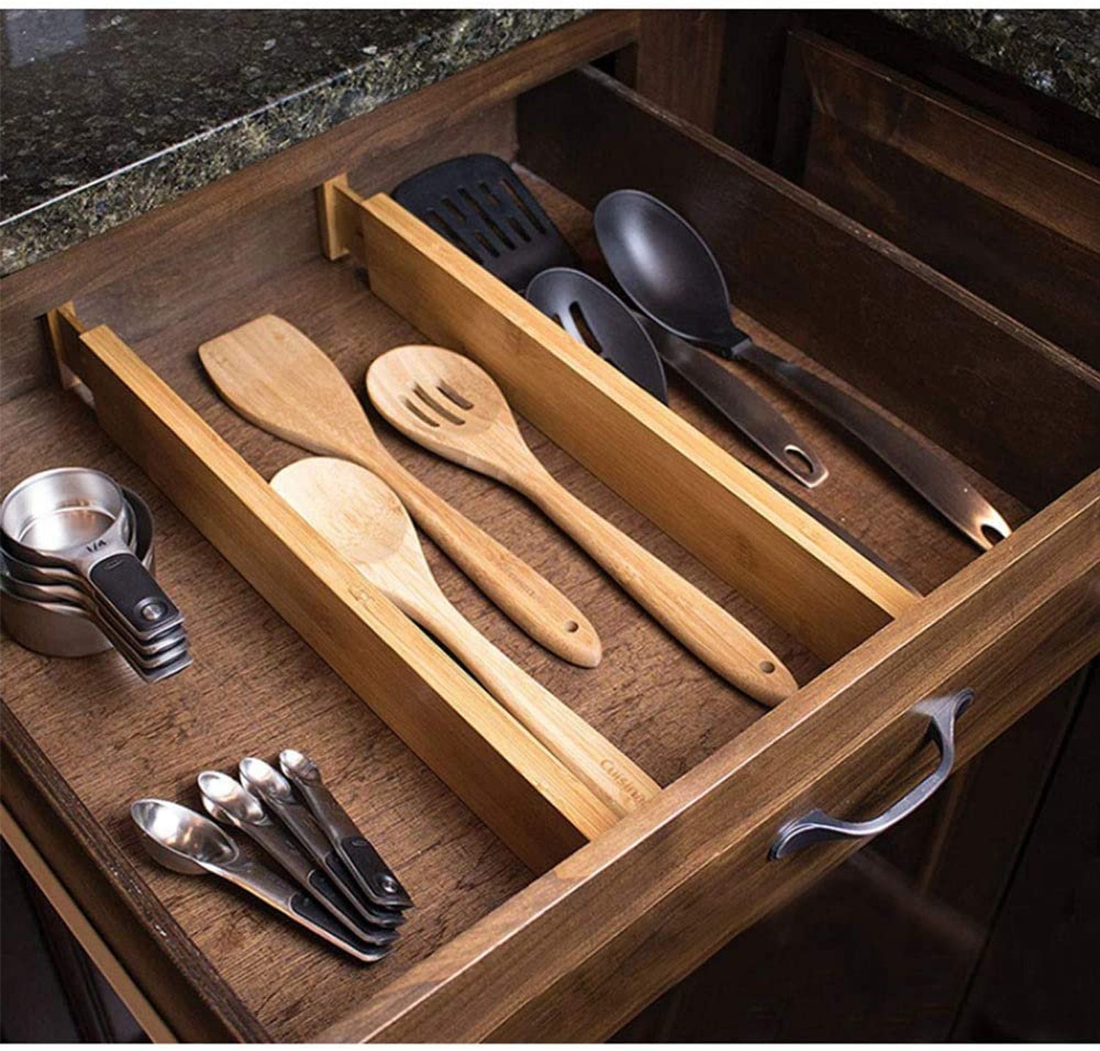 Adjustable Bamboo Drawer Dividers Organizers Expandable Etsy