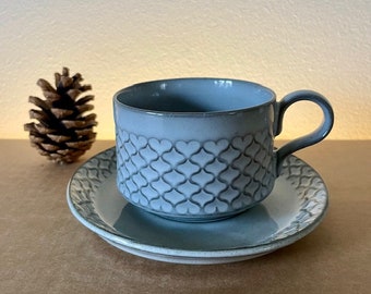 Ensemble duo de cordials Quistgaard. Tasse et soucoupe - Design danois Service à thé moderne du milieu du siècle. Produit par Nissen, Danemark
