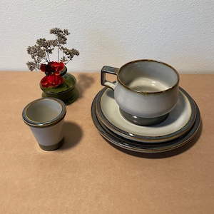 Quistgaard TEMA Trio Set. Cup, Saucer, Cake Plate and Egg Cup - Danish Design Mid century modern Tea Set.