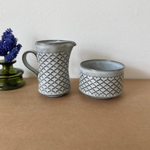 Quistgaard Cordial Sugar bowl and Creamer. Mid century modern Tea serving. Danish design. Kronjyden and Bing Grøndahl