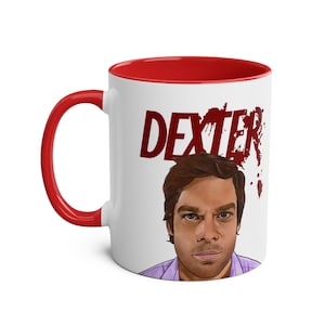 Dexter Morgan Mug, Digital Art Coffee Cup, TV Show Gift, Fan Art, Unique Illustrated Mug
