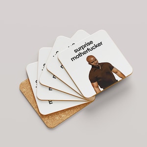 Surprise Motherf*er Coaster, Doakes Dexter Funny TV Quote, Original Design