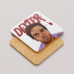 Dexter Morgan Coaster, Digital Art Drink Coaster, TV Show Gift, Fan Art, Unique Illustrated Coaster