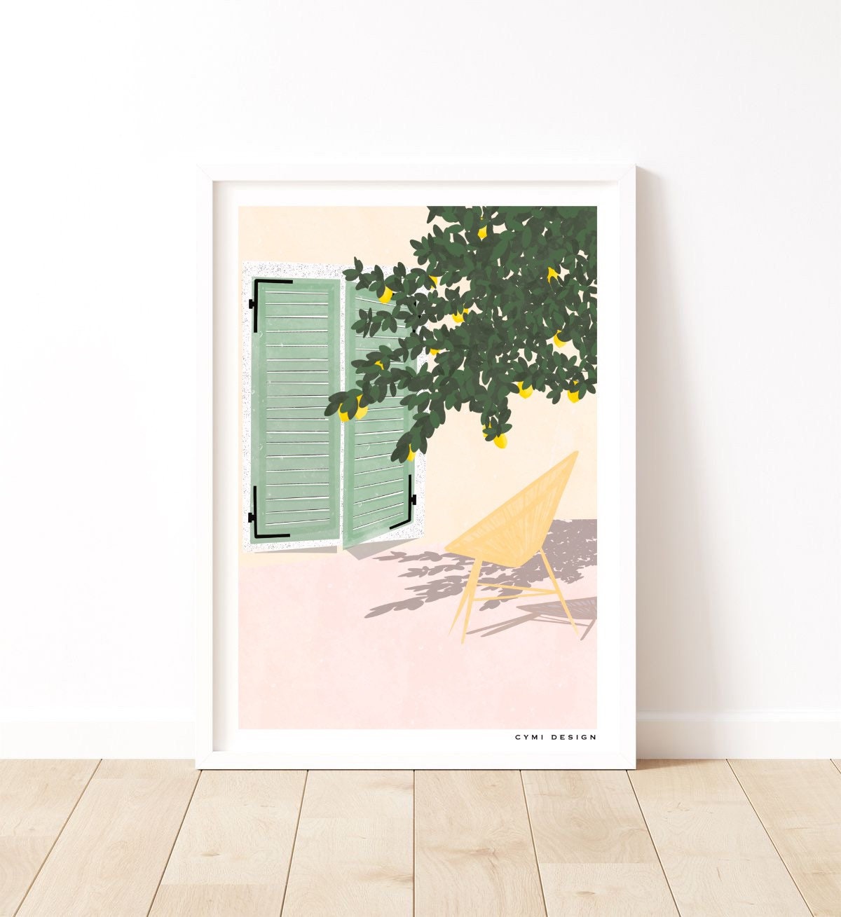 Affiche Italie Dolce Vita A4 ou A3 - Fait Main Décoration Murale Intérieure, Poster Citronnier Été I