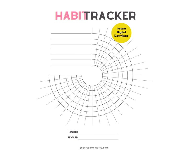 Habit Tracker Template Printable PDF Etsy