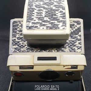 New Embossed Snake Print Genuine Leather Replacement For Vintage Polaroid SX-70 Land Camera,  Model 2, Model 3 & SX-70 Sonar