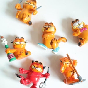 Vintage 80-90s Garfield PVC Figures Toy / Keychains Option is Available!