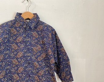 Vintage kids paisley shirt / Made in Canada / Size 4Y