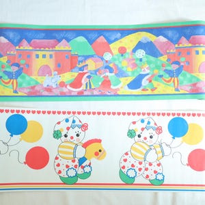 Bordo per carta da parati multicolore preincollato vintage per cameretta bambini / aperto