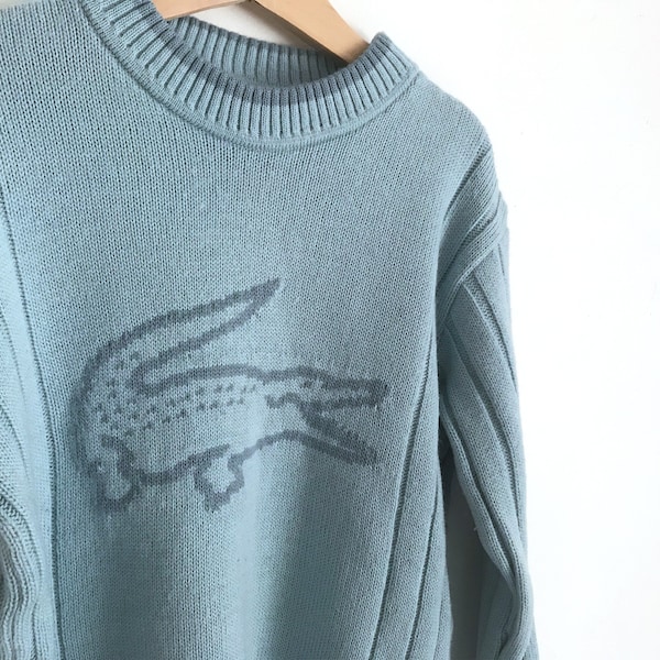 Pre-loved LACOSTE crocodile Blue Kids Sweater / Youth 8